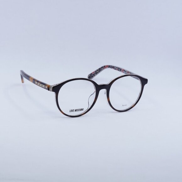 Moschino Love MOL542/F 0VH800 Eyeglasses Dark Havana 50mm Round Frame - Picture 3 of 9